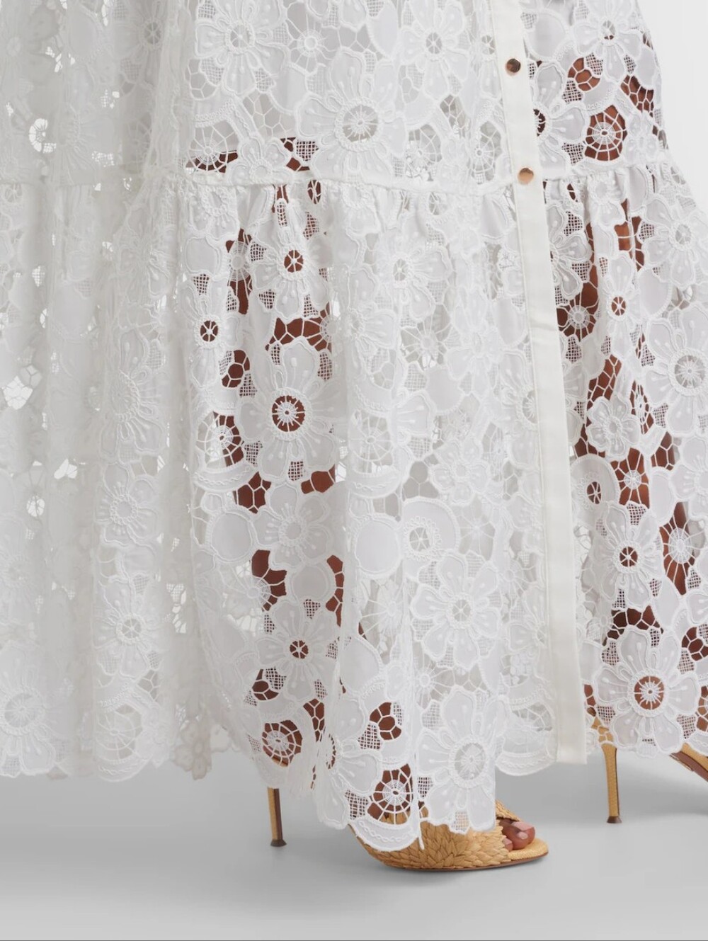 Self-Portrait Belted guipure lace shirt dress - Picture 4 of 7